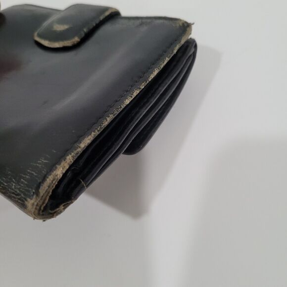 Salvatore Ferragamo Damaged Gancini Wallet Medium Bifold Black Nero - Picture 10 of 10